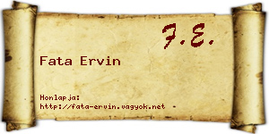 Fata Ervin névjegykártya